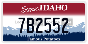 7B2552  license plate in ID