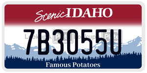 7B3055U  license plate in ID
