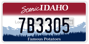 7B3305  license plate in ID