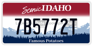 7B5772T  license plate in ID