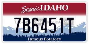 7B6451T  license plate in ID
