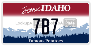 7B7  license plate in ID