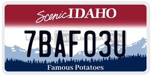 7BAF03U license plate in Idaho