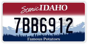 7BB6912  license plate in ID