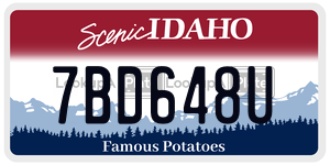 7BD648U  license plate in ID