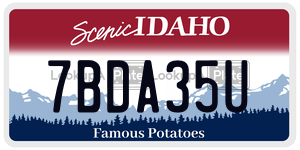 7BDA35U  license plate in ID