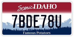 7BDE78U  license plate in ID