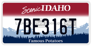 7BE316T  license plate in ID