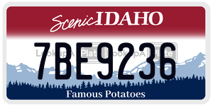 7BE9236  license plate in ID