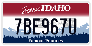 7BE967U license plate in Idaho