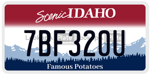 7BF320U  license plate in ID