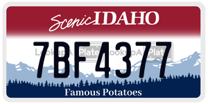 7BF4377  license plate in ID
