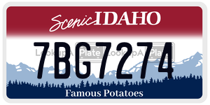 7BG7274  license plate in ID