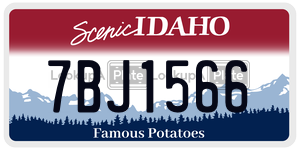 7BJ1566  license plate in ID