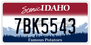 7BK5543  license plate in ID