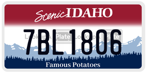 7BL1806  license plate in ID