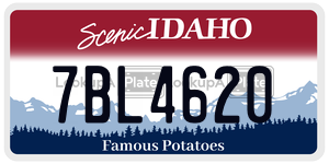 7BL4620  license plate in ID