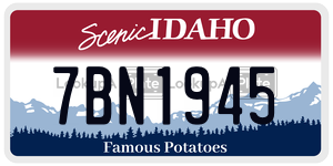 7BN1945  license plate in ID