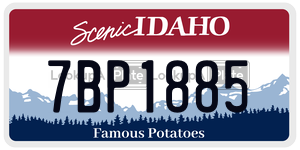 7BP1885  license plate in ID