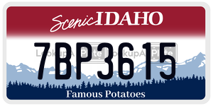 7BP3615  license plate in ID