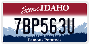 7BP563U  license plate in ID