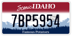 7BP5954  license plate in ID