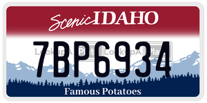 7BP6934  license plate in ID