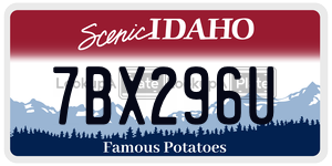 7BX296U  license plate in ID
