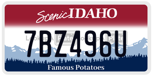 7BZ496U  license plate in ID