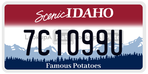 7C1099U  license plate in ID