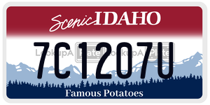7C1207U  license plate in ID
