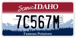 7C567M  license plate in ID