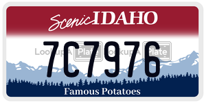 7C7976 license plate in Idaho