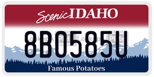 8B0585U  license plate in ID