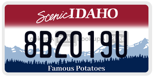8B2019U  license plate in ID