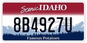 8B4927U  license plate in ID