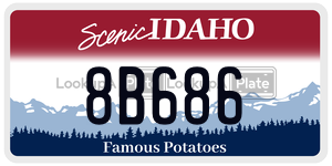 8B686  license plate in ID