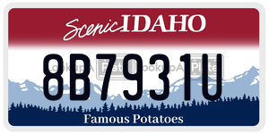 8B7931U  license plate in ID