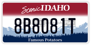 8B8081T  license plate in ID
