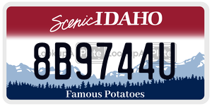 8B9744U  license plate in ID