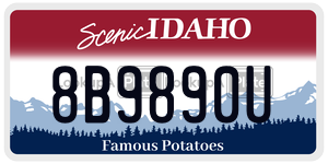 8B9890U license plate in Idaho
