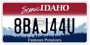 8BAJ44U  license plate in ID