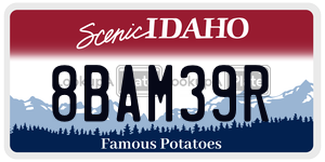 8BAM39R  license plate in ID
