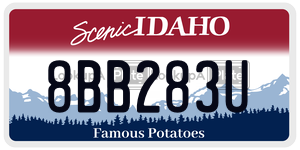 8BB283U  license plate in ID