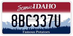 8BC337U  license plate in ID