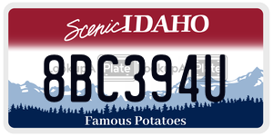 8BC394U  license plate in ID