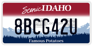 8BCG42U  license plate in ID