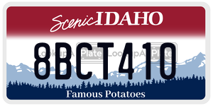 8BCT410  license plate in ID