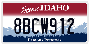 8BCW912  license plate in ID