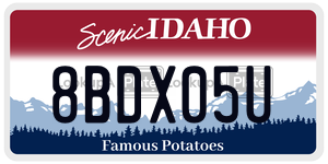 8BDX05U  license plate in ID